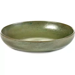 SERAX Surface L globok krožnik 21 cm, camo zelena