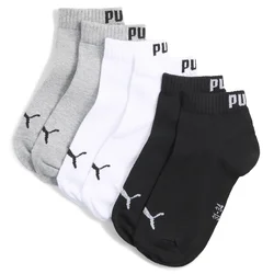 PUMA Quarter Socks Youth (3-pack), Shop, Grey/White/Black, 39-42