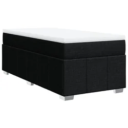 Vidaxl Box spring postelja z vzmetnico črn 90x190 cm blago
