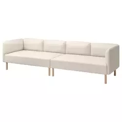 LILLEHEM Modularna sofa 4-sed, Vissle/bež drvo