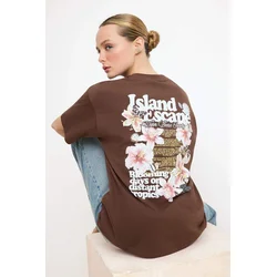 Trendyol Milla Ženska majica TWOSS24TS00183, Braon