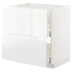 METOD / MAXIMERA Pod.ormarić sudop. i 2front/2fioke, bela/Voxtorp v. sjaj bela, 80x60 cm
