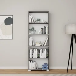 Hanah Home Polica za knjige Lucas 1600-111, 64x182x25 cm, Siva