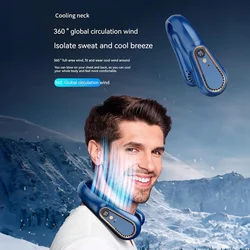 Prenosni ventilator za vrat plavi