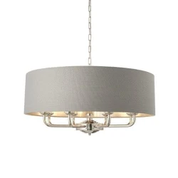 Endon 94415 - Luster na lancu HIGHCLERE 8xE14/40W/230V siva/sjajni hrom
