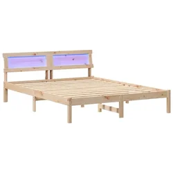Vidaxl Konstrukcija postelje Rjava 140 x 200 cm Masivno borovo les