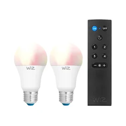 Set od 2 prigušive LED RGBW sijalice A60 E27/9W/230V 2200-6500K Wi-Fi + daljinski upravljač - WiZ