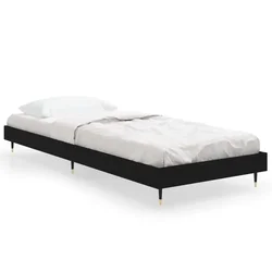 Vidaxl Posteljni okvir črn 75x190 cm inženirski les