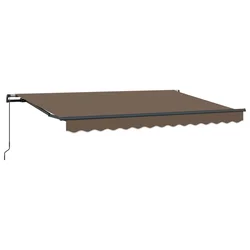 Povlačivi tende Sivosmeđa 350 x 250 cm Poliester i aluminij