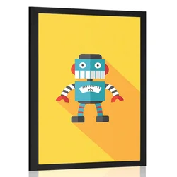 Plakat veseli robot - 30x45 silver