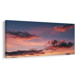 Slika večerno nebo v pastelnih tonih - 60x30