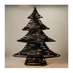LED Božićna dekoracija 60xLED/3xAA 60 cm topla bela jelka/crna