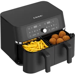 Cook-It AirfRyer XXL, 2x4,5L, 3200W, 11 programa, Smart Finish & Match Cook funkcije, Crni