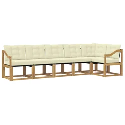 Set vanjskih sofa s jastukom 6 pcs Bijela i krem
