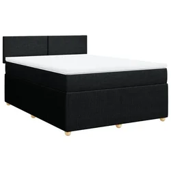Vidaxl Box spring posteljni z vzmetnico črn 140x190 cm blago