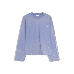 Bershka Majica safir/svetlo modra/bela