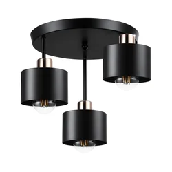 Luster na šipci 3xE27/35W/230V prečnik 30 cm crna/zlatna