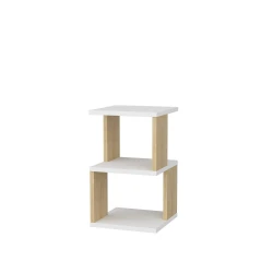 Hanah Home Carter Noćni stočić, 29.6x29.6x49.4cm, Bela-Hrast