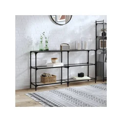 Stolić s prozirnom staklenom površinom 158,5x30x81 cm čelik