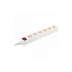 home Produžni kabel, 6 utičnice, prekidač, 1.5mm2, 3 met, beli - NV 6K-3/WH/1,5