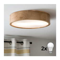 Brilagi - LED plafonsko svetlo CARVALHO 2xE27/60W/230V hrast, prečnik 37,5 cm