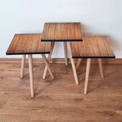 Hanah Home Set klub stočića 3Shp200, 3 komada, Šarena