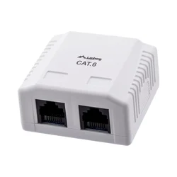 slomart Lanberg Nadometno vtičnico 2x RJ45 Cat.6, bela