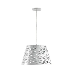 ONLI - Luster na sajli RICKY, 1xE27/15W/230V, prečnik 40 cm, bela