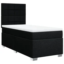 Vidaxl Box spring postelja z vzmetnico črna 100x200 cm blago