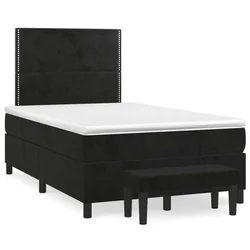 Krevet box spring s madracem crni 120 x 190 cm baršunasti