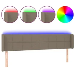 Vidaxl LED posteljno vzglavje taupe 203x16x78/88 cm blago