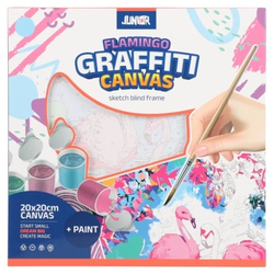 Junior graffiti canvas blind ram sa skicom flamingo bela 20x20cm ( 132957 )