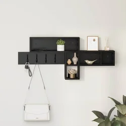 Vješalica za kapute na zidu Zidne Crni hrast 100 x 12 x 43,5 cm