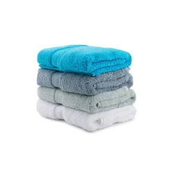 Colorful 50 - Style 8 WhiteWater GreenLight GreyAqua Hand Towel Set (4 Pieces)