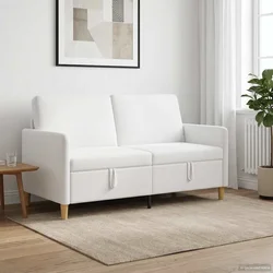 Vidaxl Sofa s shrambo Bela 152 x 78 x 87 cm Poliester