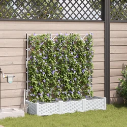 Vrtna saksija 3 pcs Bijeli 120 x 40 x 126 cm Plastika