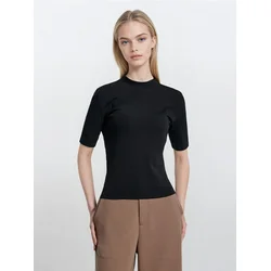 Sinsay - Pamučna basic majica - crno