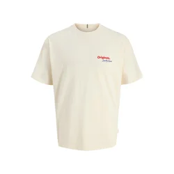 JACK & JONES Majica modra / krvavo rdeča / volneno bela