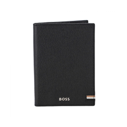 HUGO BOSS ETUI ZA POTNI LIST MOŠKAČRN USNJEN BASIC