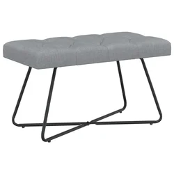 Klupa s gumbastim tkanjem Svjetlosiva 80 x 40 x 46 cm Tkanina