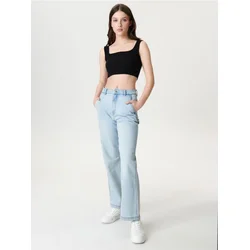 Sinsay - Rebrasti crop top - crno