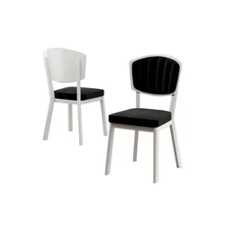 Hanah Home set trpezarijskih stolica Nape 6 kom, crna tkanina Babyface, bele metalne noge