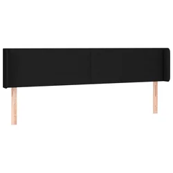 Vidaxl Vzglavje z ušesi črno 183x16x78/88 cm blago