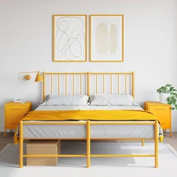 Noćni ormarići 2 kom žuta boja senfa 36 x 39 x 50,5 cm čelični