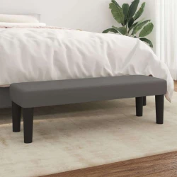 Klupa sivi 100x30x30 cm od umjetne kože
