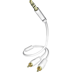 Inakustik Priključni kabel Inakustik, 3,5 mm moški banana konektor/2 x moški cinch kon., bel, 0,5 m