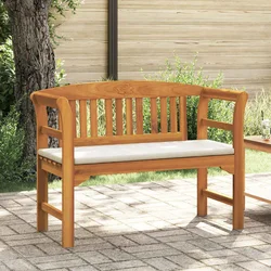 Klupa s ružama s jastukom Krem bijela 114 x 46 x 82,5 cm