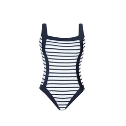 SUNFLAIR Enodelne kopalke temno modra/bela