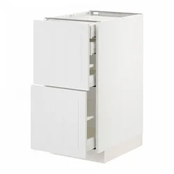 METOD / MAXIMERA Pod.orm.2front/2dnj/1srd/1vis.fiok, bela/Stensund bela, 40x60 cm