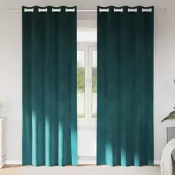 Zavjese za zamračivanje 2 pcs Tamnozelena 140 x 245 cm Baršun